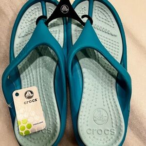 CROCS Aqua Blue Flip Flops